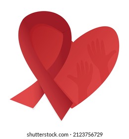Día Mundial del SIDA cada año para crear conciencia y conocimiento sobre el VIH y acabar con la epidemia de VIH. Ilustración vectorial en estilo plano para el logotipo y el folleto impreso