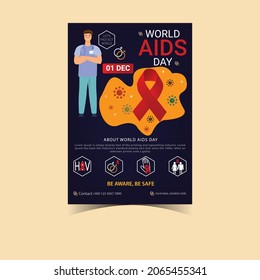 world aids day flyer in vector 
