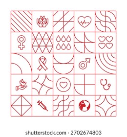 World Aids Day Geometric background outlines