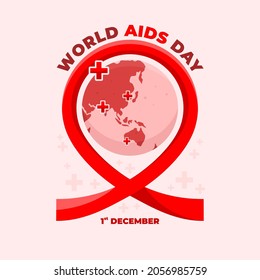 world aids day with globe background