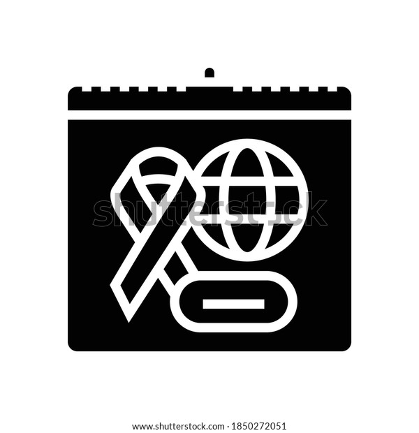 world aids day glyph icon\
vector. world aids day sign. isolated contour symbol black\
illustration
