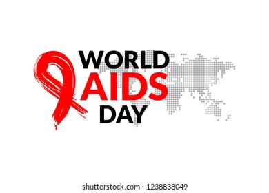 World AIDS Day with hand drawn red ribbon design vector illustration. Aids Awareness icon design for ads, poster, banner, or t-shirt