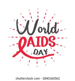 world aids day, hand drawn lettering layout poster vector illustration