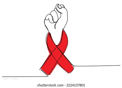 World AIDS Day. hands holding with Red ribbon. Aids Awareness icon design for poster, banner, t-shirt. Vector illustration isolated on white background. Stop AIDS. December AIDS awareness. Health care