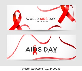 World Aids Day Header Or Banner Background.