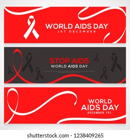 World Aids Day Header Or Banner Background.