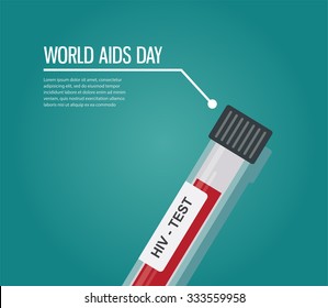 world AIDS day. HIV test tube