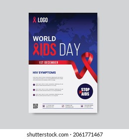World AIDS Day Or HIV Virus Poster Or Flyer Design Template