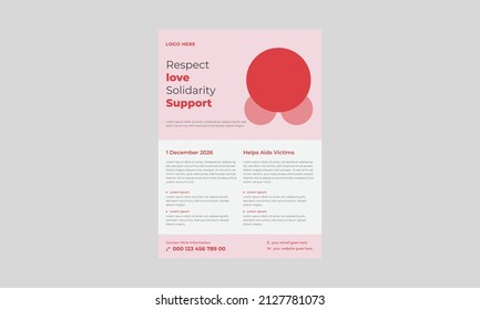 World AIDS Day or HIV Virus Poster or Flyer Design Template, World AIDS Day or HIV Virus Poster or Flyer Design Template.