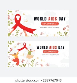 World aids day horizontal banner