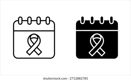 Conjunto de iconos del Día Mundial del SIDA, Ilustración vectorial de concepto del mes de concienciación del Día Mundial del SIDA sobre fondo blanco