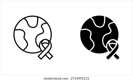 Conjunto de iconos del Día Mundial del SIDA, Ilustración vectorial de concepto del mes de concienciación del Día Mundial del SIDA sobre fondo blanco