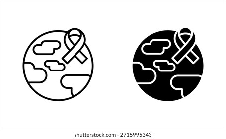 Conjunto de iconos del Día Mundial del SIDA, Ilustración vectorial de concepto del mes de concienciación del Día Mundial del SIDA sobre fondo blanco