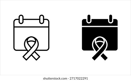 Conjunto de iconos del Día Mundial del SIDA, Ilustración vectorial de concepto del mes de concienciación del Día Mundial del SIDA sobre fondo blanco