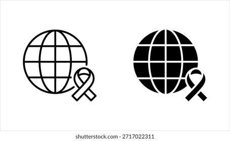 Conjunto de iconos del Día Mundial del SIDA, Ilustración vectorial de concepto del mes de concienciación del Día Mundial del SIDA sobre fondo blanco