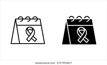 Conjunto de iconos del Día Mundial del SIDA, Ilustración vectorial de concepto del mes de concienciación del Día Mundial del SIDA sobre fondo blanco