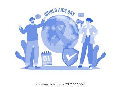 World Aids Day Illustration concept on white background