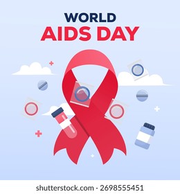 Ilustración del Día Mundial del SIDA en estilo de diseño de gradiente