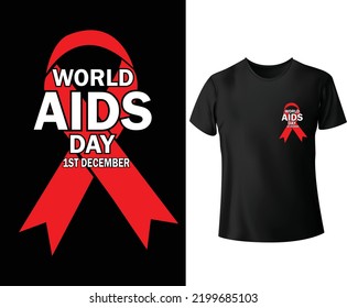 Welt-Aids-Tag. Illustration mit rotem Band.Banner mit rotem Band und Text World Aids Day auf grauem Kartenhintergrund.