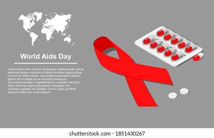 World Aids Day isometric vector icon.