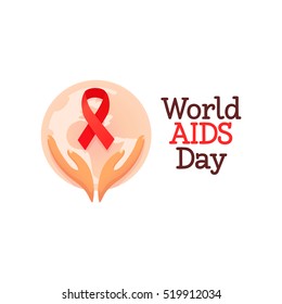 World AIDS Day. Label, emblem, logo