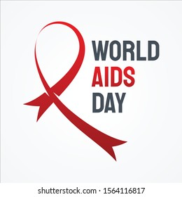World AIDS Day letter vector concept design on white background. Aids Awareness icon design for poster, banner, background. Vector illustration EPS.8 EPS.10