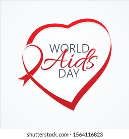 World AIDS Day letter vector concept design on white background. Aids Awareness icon design for poster, banner, background. Vector illustration EPS.8 EPS.10