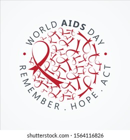 World AIDS Day letter vector concept design on white background. Aids Awareness icon design for poster, banner, background. Vector illustration EPS.8 EPS.10