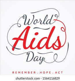 World AIDS Day letter vector concept design on white background. Aids Awareness icon design for poster, banner, background. Vector illustration EPS.8 EPS.10