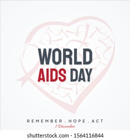 World AIDS Day letter vector concept design on white background. Aids Awareness icon design for poster, banner, background. Vector illustration EPS.8 EPS.10