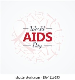 World AIDS Day letter vector concept design on white background. Aids Awareness icon design for poster, banner, background. Vector illustration EPS.8 EPS.10