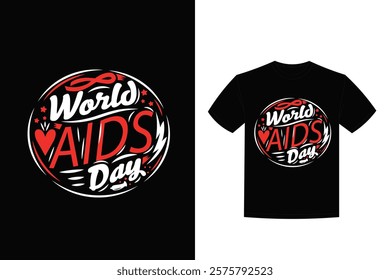 world aids day lettering t shirt design