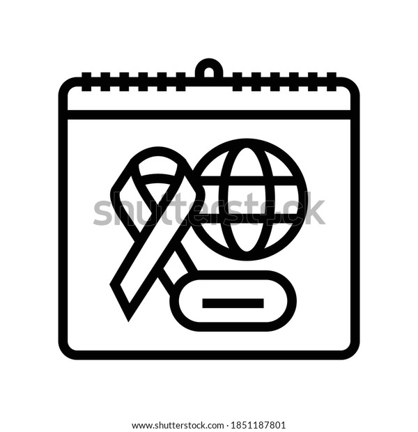 world aids day line icon\
vector. world aids day sign. isolated contour symbol black\
illustration