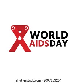 logotipo o icono del día mundial del sida y fondo blanco. ilustración vectorial