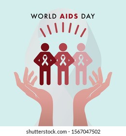 World Aids Day. Minimalist background with red ribbon and Luxury Style. Designed for web, banner, background, wallpaper, flyer, template, presentation, backdrop, etc. Suitable for your business.