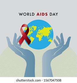 World Aids Day. Minimalist background with red ribbon and Luxury Style. Designed for web, banner, background, wallpaper, flyer, template, presentation, backdrop, etc. Suitable for your business.