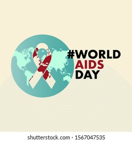 World Aids Day. Minimalist background with red ribbon and Luxury Style. Designed for web, banner, background, wallpaper, flyer, template, presentation, backdrop, etc. Suitable for your business.