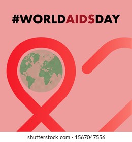 World Aids Day. Minimalist background with red ribbon and Luxury Style. Designed for web, banner, background, wallpaper, flyer, template, presentation, backdrop, etc. Suitable for your business.