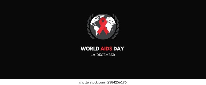 World AIDS Day modern black background banner.