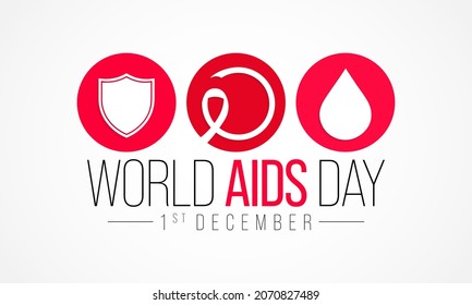 World AIDS day is observed every year on December 1st, This day brings attention to the growing number of people living long and full lives with HIV and to their health and social needs. Vector art