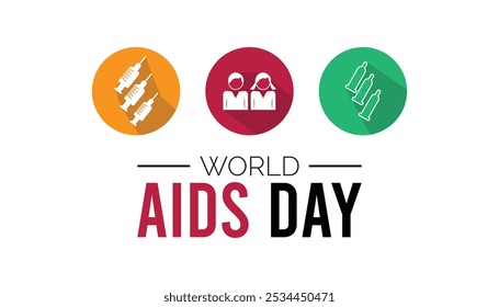 World AIDS Day is observed every year on December. Medical Healthcare Awareness concept. background, placard, banner template Vector illustration design.