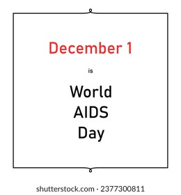 World AIDS Day on December 1. Social media announcement poster.