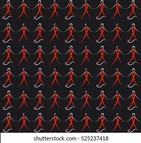 world aids day pattern on black background