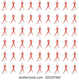 world aids day pattern on white background