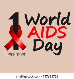 World AIDS Day poster. December 1. Aids Awareness. Vector illustration