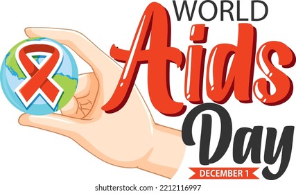 Ilustración de diseño de afiches del Día Mundial del Sida