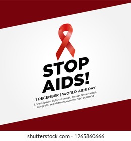 world aids day poster layout design, vector illustration - Vector 