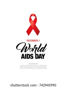 world aids day poster layout design, vector illustration