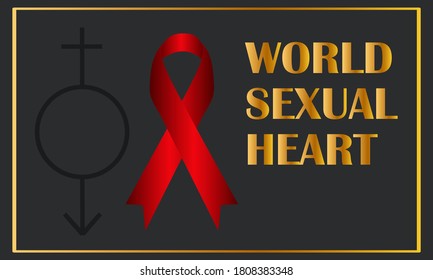 Afiche del Día Mundial del SIDA. Icono de cinta roja sobre fondo oscuro blanco 2