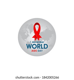 World aids day poster with red ribbon